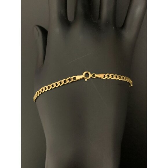 18K Gold Bracelet Chain Curb 7.5 inches 2.08 grams - Picture 7 of 9